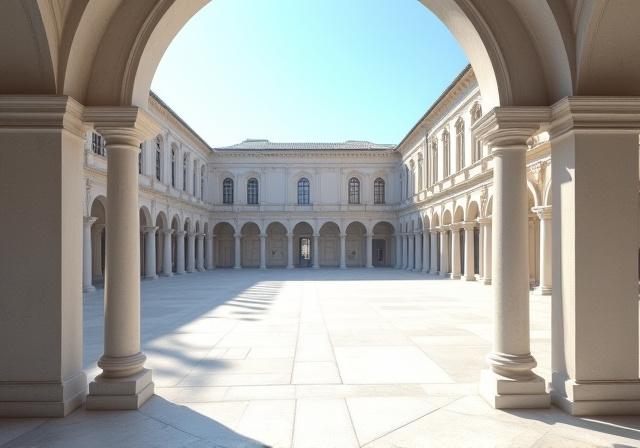 Renaissance style palace interior court
